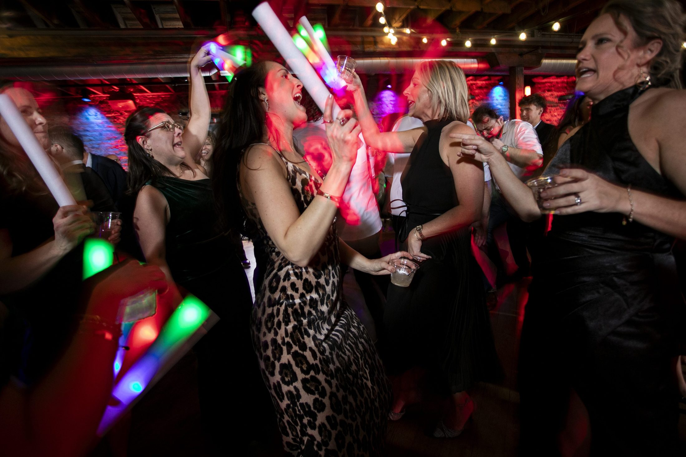 Guests celebrating on the dance floor